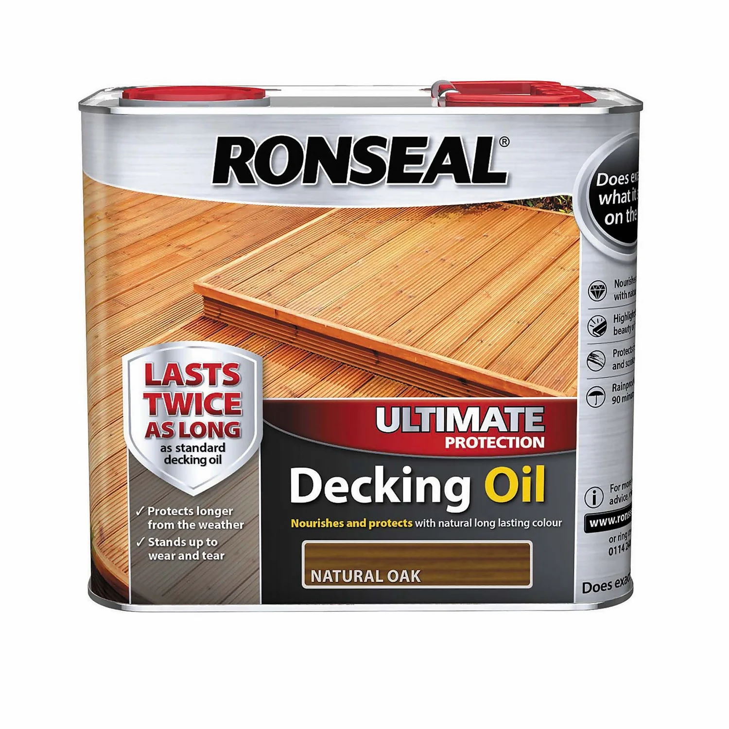 Ronseal Ultimate Protection Decking Oil Natural Oak - 2.5L 1 Ronseal Ultimate Protection Decking Oil Natural Oak - 2.5L
