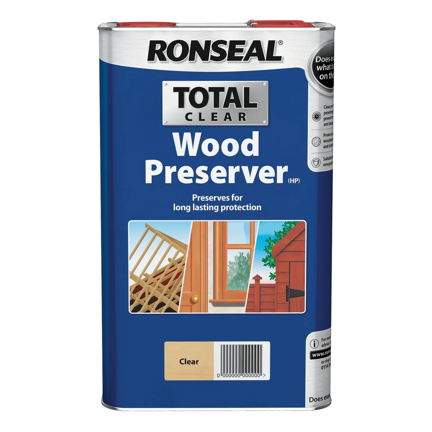 Ronseal Total Wood Preserver Clear - 5L 1 Ronseal Total Wood Preserver Clear - 5L