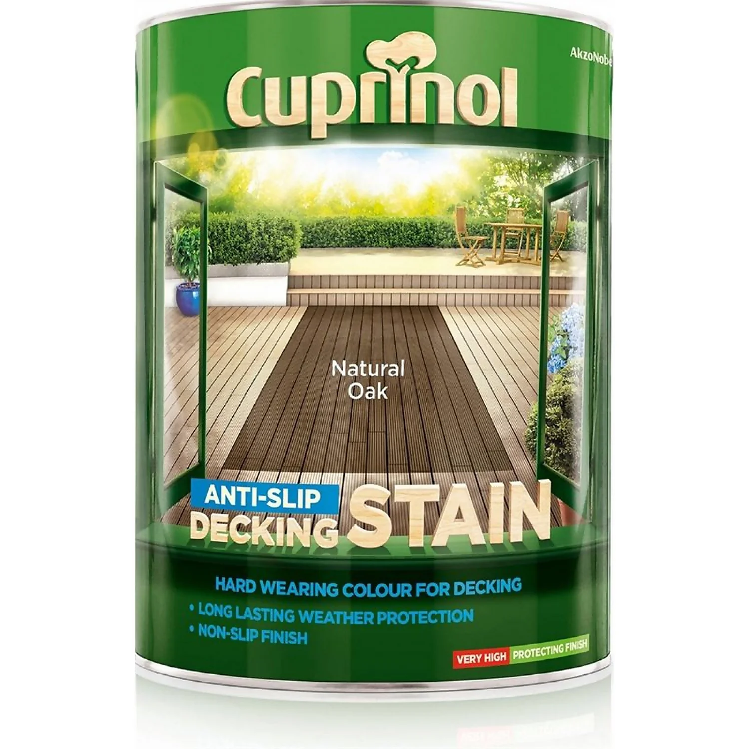 Cuprinol Anti-Slip Decking Stain - Natural Oak - 5L 1 Cuprinol Anti-Slip Decking Stain - Natural Oak - 5L