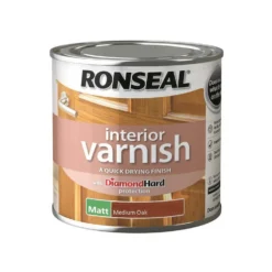 Ronseal Interior Varnish Matt Medium Oak - 250ml