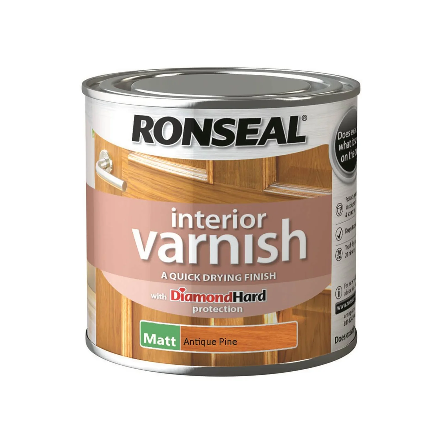 Ronseal Interior Varnish Matt Antique Pine - 250ml 1 Ronseal Interior Varnish Matt Antique Pine - 250ml