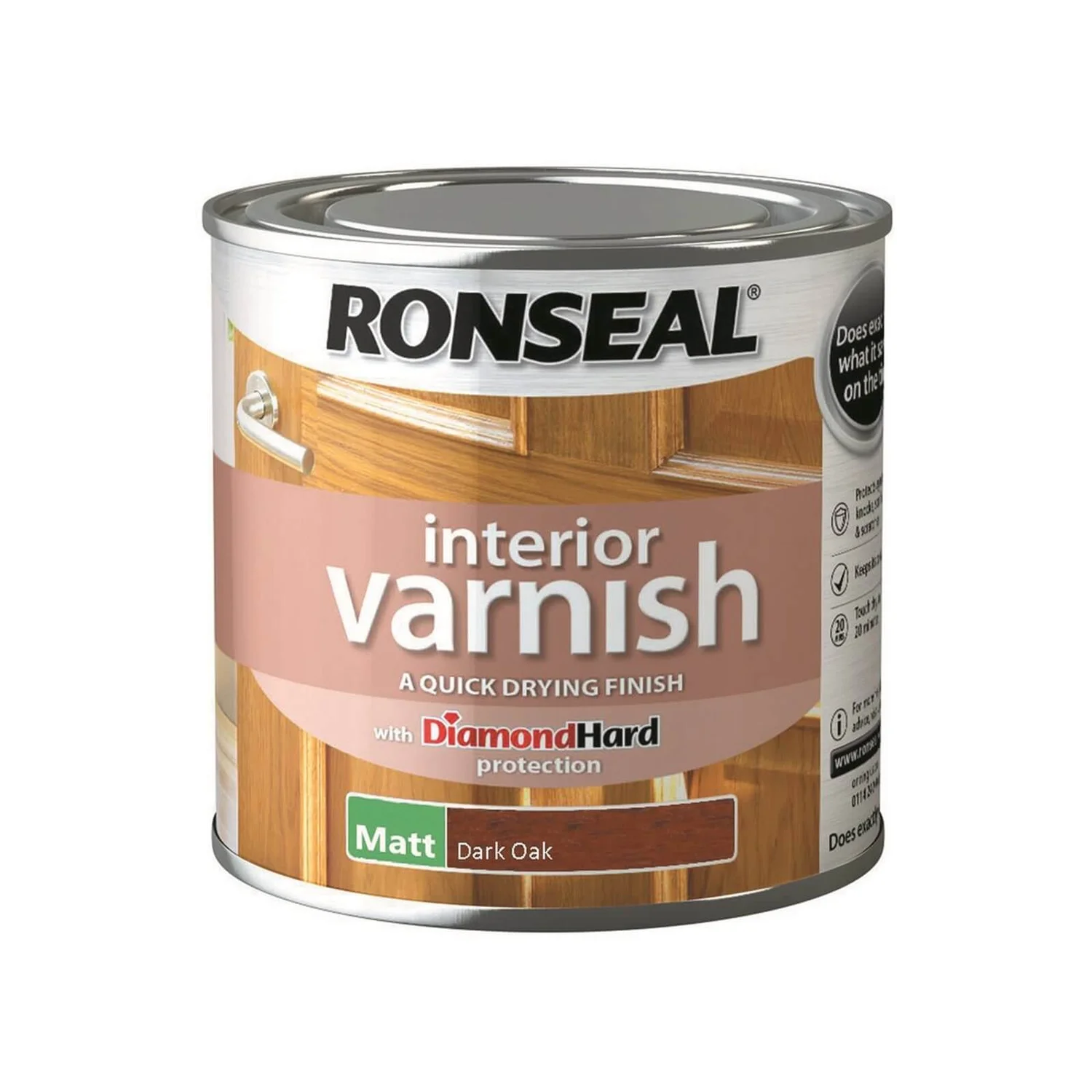 Ronseal Interior Varnish Matt Dark Oak - 250ml 1 Ronseal Interior Varnish Matt Dark Oak - 250ml