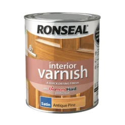 Ronseal Interior Varnish Satin Antique Pine - 750ml