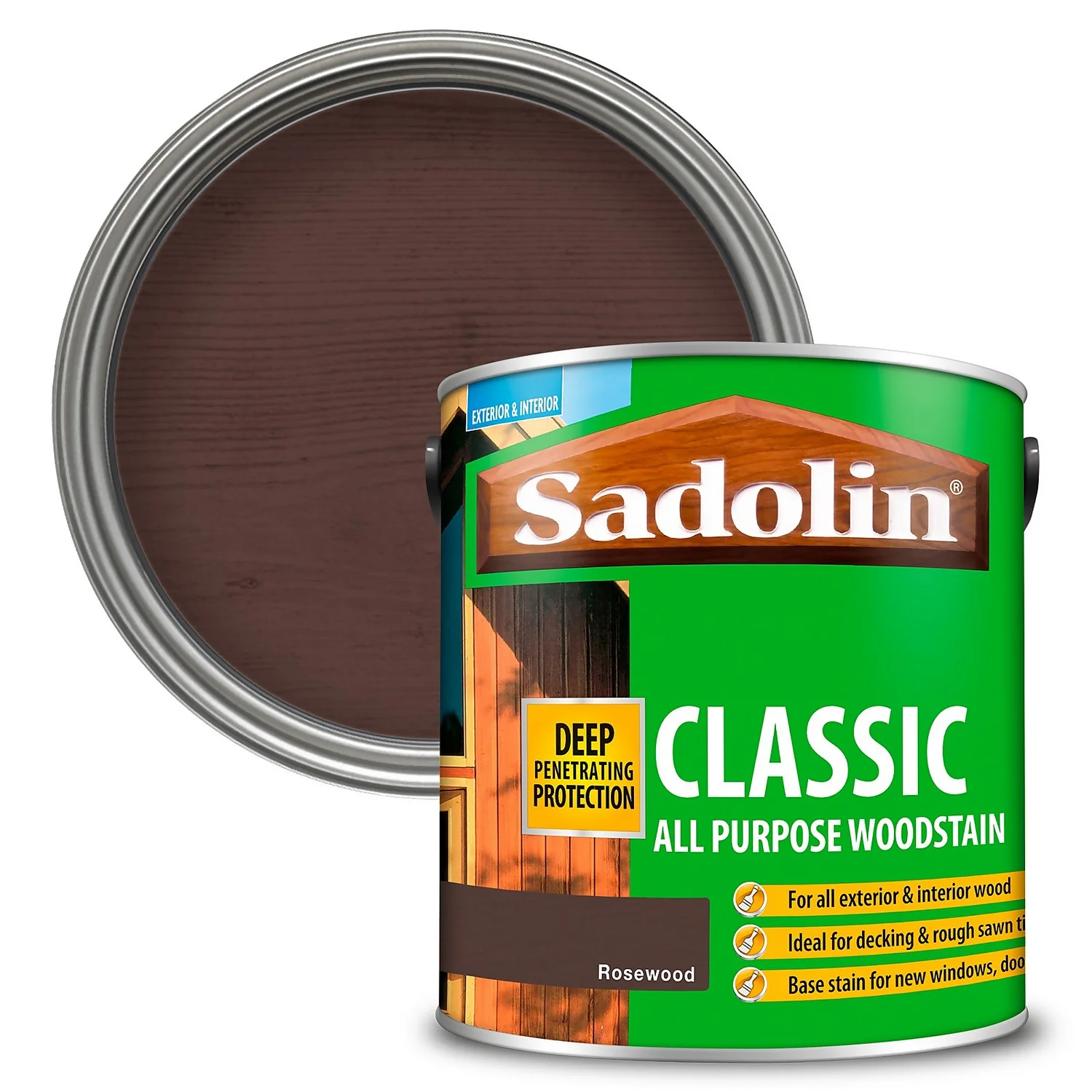 Sadolin Classic All Purpose Woodstain Rosewood - 2.5L 1 Sadolin Classic All Purpose Woodstain Rosewood - 2.5L