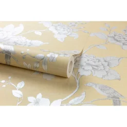 Grandeco Ellis Wallpaper - Yellow -Haris Home Shop 12814960 1754873388084838
