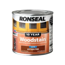 Ronseal 10 Year Woodstain Antique Pine Satin - 250ml -Haris Home Shop 12820723 8624831917233379