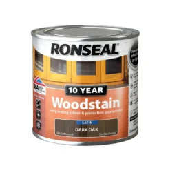 Ronseal 10 Year Woodstain Dark Oak Satin - 250ml -Haris Home Shop 12820728 2054831917033687