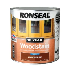 Ronseal 10 Year Woodstain Antique Pine Satin - 750ml -Haris Home Shop 12820815 1194831918199118