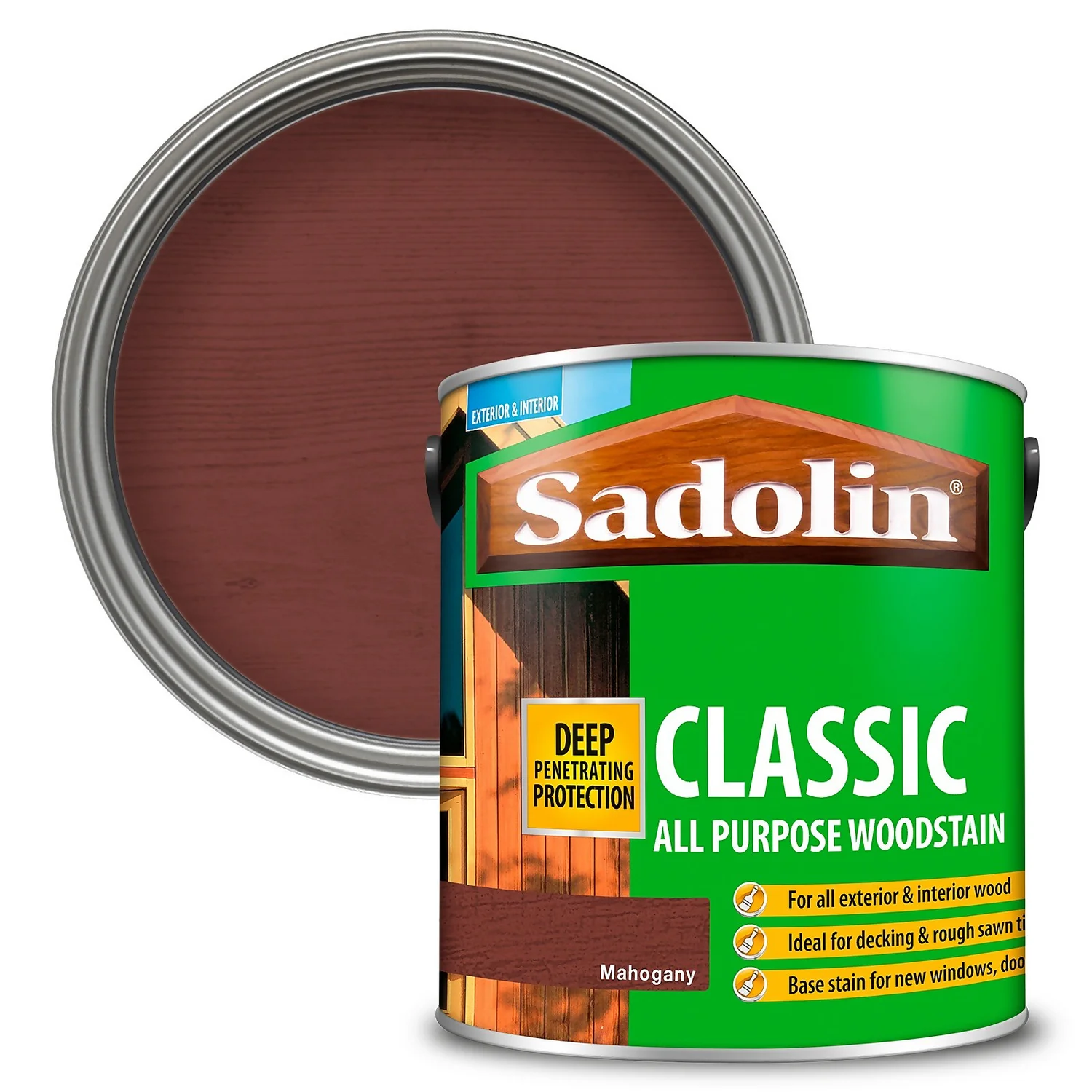 Sadolin Classic All Purpose Woodstain Mahogany - 2.5L 1 Sadolin Classic All Purpose Woodstain Mahogany - 2.5L