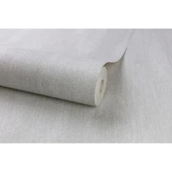 Grandeco Royal House Fabric Plain Grey Wallpaper -Haris Home Shop 12830403 1234875702140025