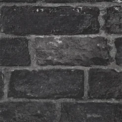 Fresco House Brick Black Wallpaper -Haris Home Shop 12835581 1324832954276208