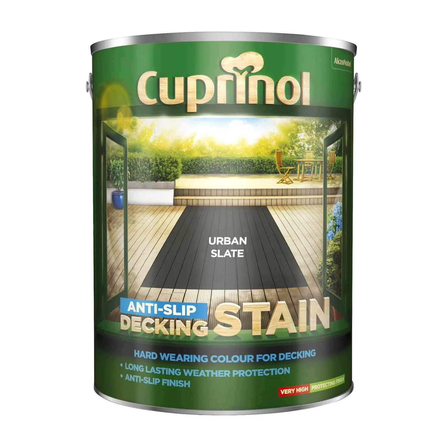 Cuprinol Anti-Slip Decking Stain - Urban Slate - 5L 1 Cuprinol Anti-Slip Decking Stain - Urban Slate - 5L