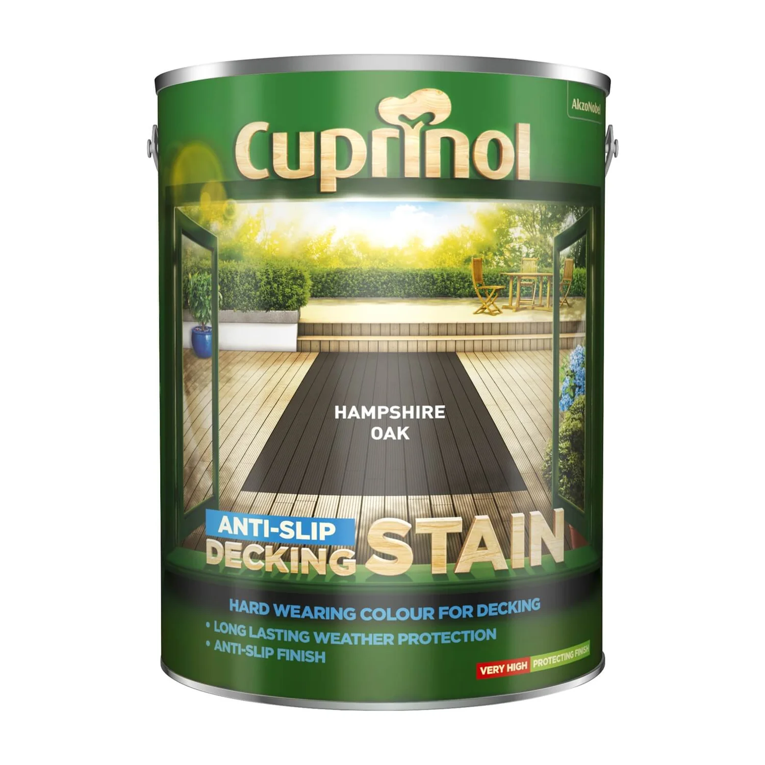 Cuprinol Anti-Slip Decking Stain - Hamps/Oak - 5L 1 Cuprinol Anti-Slip Decking Stain - Hamps/Oak - 5L