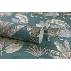 Grandeco Leopard Teal Paste The Wall Wallpaper -Haris Home Shop 12837441 1384873385323806