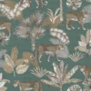 Grandeco Leopard Teal Paste The Wall Wallpaper
