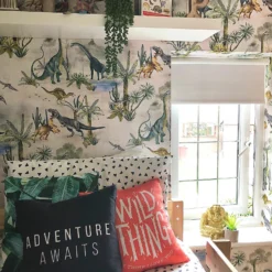 Belgravia Décor Dinosaur Kingdom Smooth Grey Wallpaper -Haris Home Shop 12837873 2834980393757386