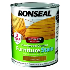 Ronseal Hardwood Garden Furniture Stain Natural - 750ml
