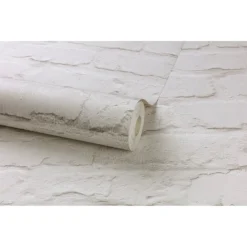Grandeco White Brick Wallpaper -Haris Home Shop 12839831 1214875697076340