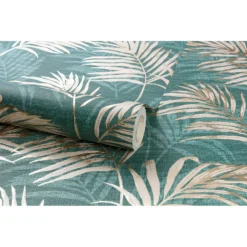 Grandeco Lounge Palm Teal Wallpaper -Haris Home Shop 12839838 1854875695520261