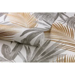 Grandeco Wild Palms Paste The Wall Wallpaper - Charcoal -Haris Home Shop 12839846 2094875694032291