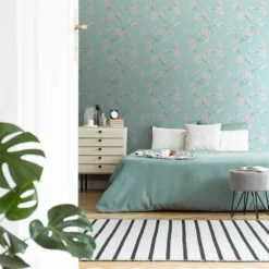 Fresco Apple Blossom Wallpaper - Blue -Haris Home Shop 12840531 9614833226262658