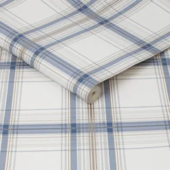 Fresco Iona Check Navy Wallpaper -Haris Home Shop 12840548 5324833225922539