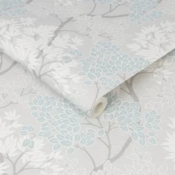 Fresco Lykke Tree Smooth Wallpaper - Sky Blue -Haris Home Shop 12840998 1434833205192845