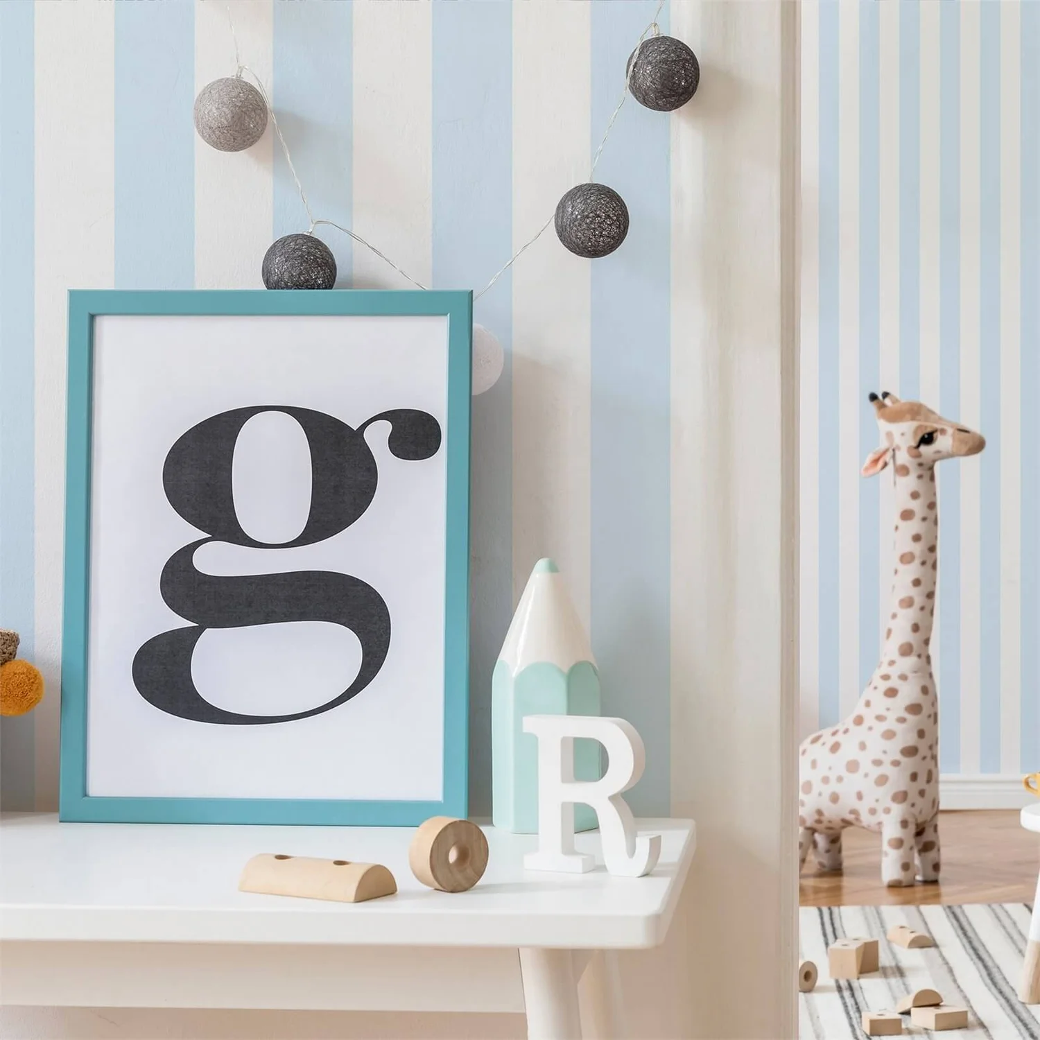 Superfresco Easy Stripe Wallpaper - Pastel Blue 2 Superfresco Easy Stripe Wallpaper - Pastel Blue - Image 2