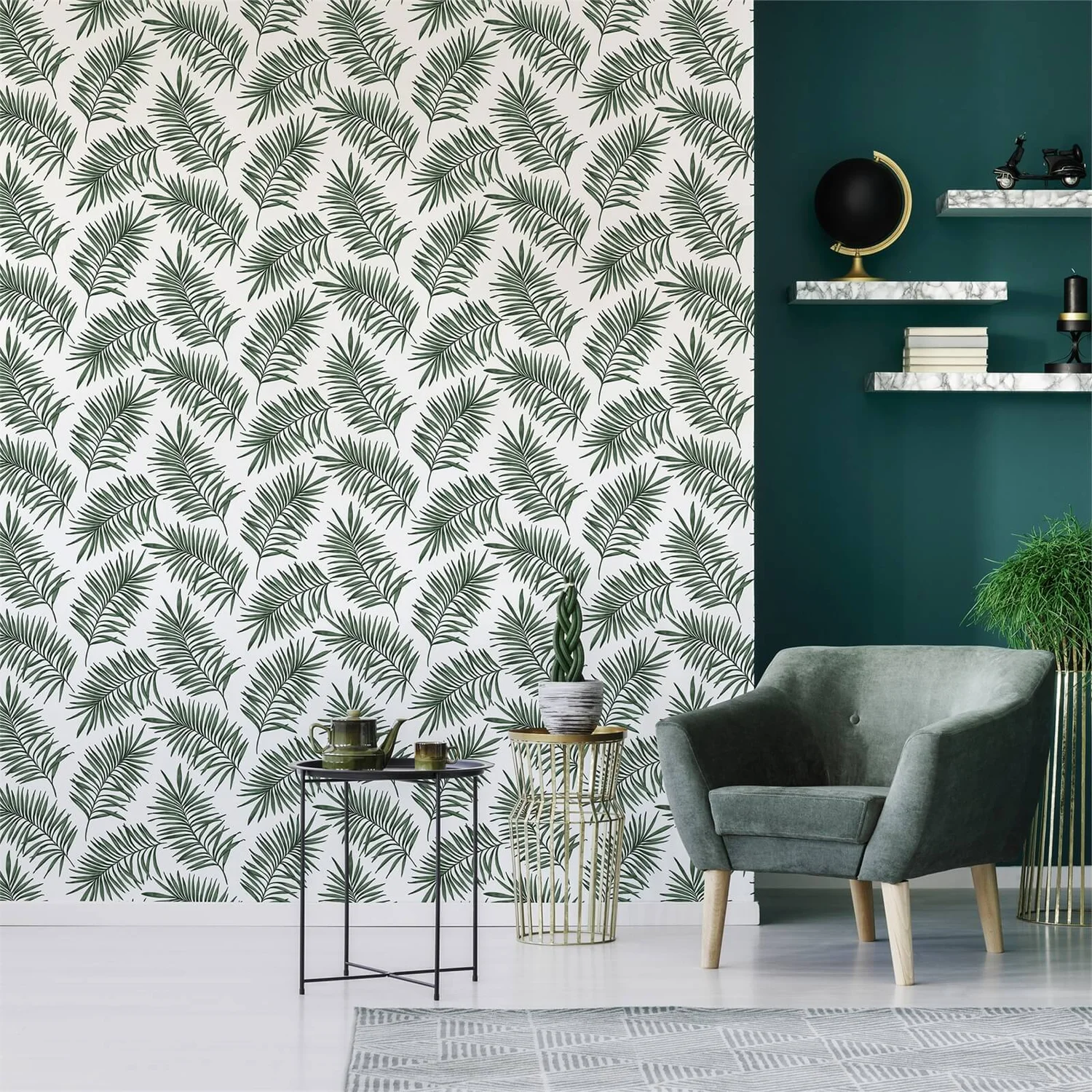 Superfresco Easy Scandi Leaf Green Wallpaper 2 Superfresco Easy Scandi Leaf Green Wallpaper - Image 2