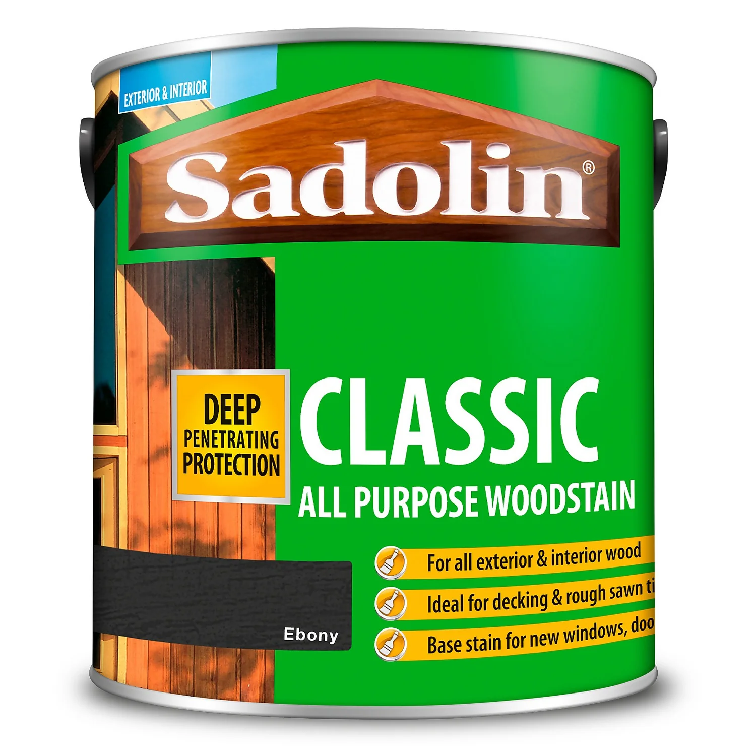 Sadolin Classic All Purpose Woodstain Ebony - 2.5L 6 Sadolin Classic All Purpose Woodstain Ebony - 2.5L - Image 6