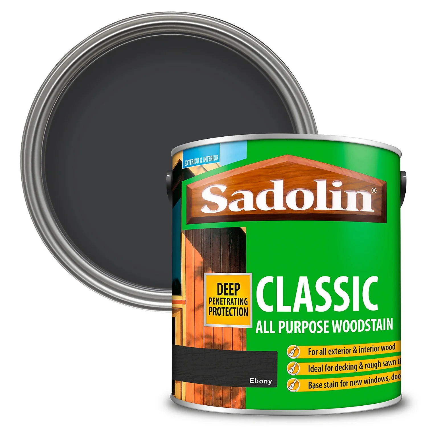 Sadolin Classic All Purpose Woodstain Ebony - 2.5L 1 Sadolin Classic All Purpose Woodstain Ebony - 2.5L
