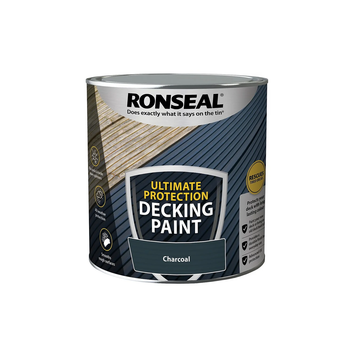 Ronseal Ultimate Protection Decking Paint Charcoal - 2.5L 8 Ronseal Ultimate Protection Decking Paint Charcoal - 2.5L - Image 8