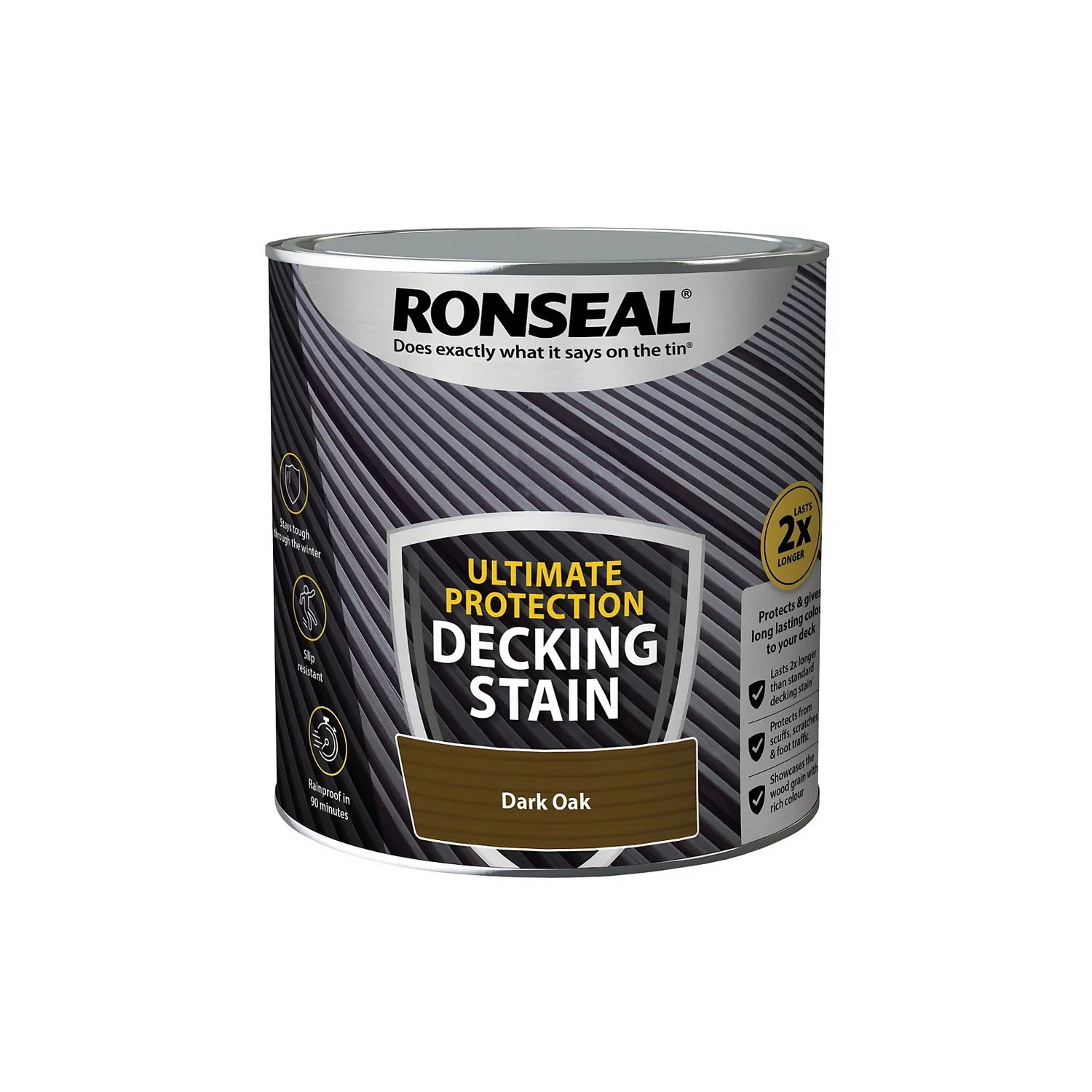 Ronseal Ultimate Protection Decking Stain Dark Oak - 2.5L 3 Ronseal Ultimate Protection Decking Stain Dark Oak - 2.5L - Image 3