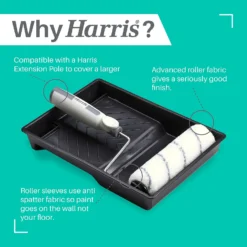 Harris Seriously Good Walls & Ceilings 9in Twin Sleeve Roller & Tray Set -Haris Home Shop 12891766 1375045983923738