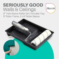 Harris Seriously Good Walls & Ceilings 9in Twin Sleeve Roller & Tray Set -Haris Home Shop 12891766 1625045983794768