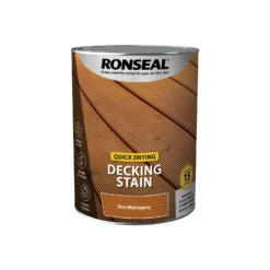 Ronseal Quick Drying Decking Stain Rich Mahogany - 5L 5 Ronseal Quick Drying Decking Stain Rich Mahogany - 5L -Haris Home Shop 12893346 7644949798849643