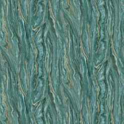 Elle Decoration Marble Teal Gold Wallpaper