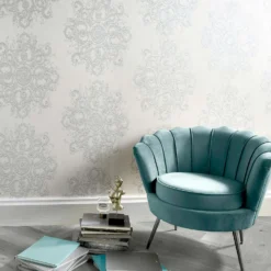 Elle Decoration Damask White Wallpaper -Haris Home Shop 13027945 2104973364600861