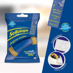 Sellotape Original Golden Sticky Tape - 1 Roll -Haris Home Shop 13030838 2035032999160115