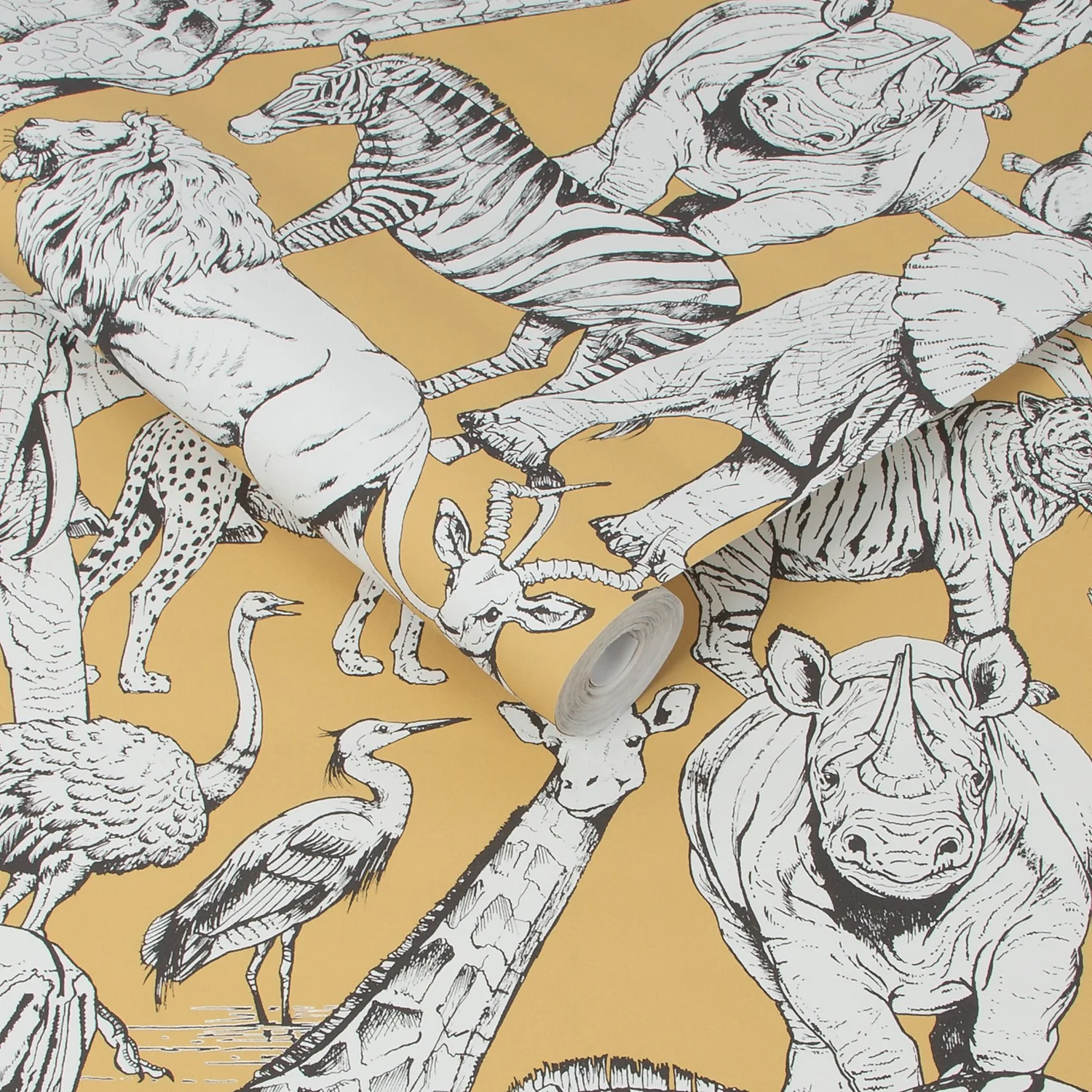 Superfresco Easy Jungle Animals Yellow Wallpaper 3 Superfresco Easy Jungle Animals Yellow Wallpaper - Image 3