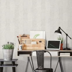 Organic Textures Concrete Stripe Grey Wallpaper -Haris Home Shop 13120772 8124866363928476