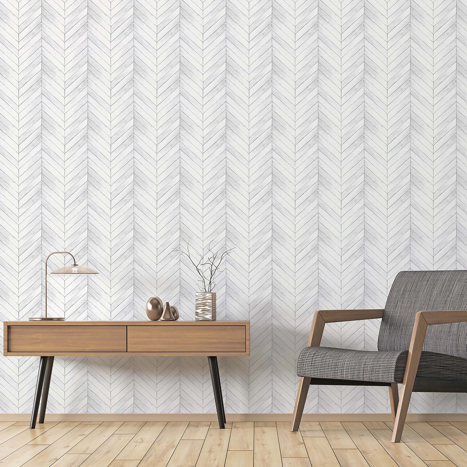 Organic Textures Chevron Wood Grey Wallpaper 2 Organic Textures Chevron Wood Grey Wallpaper - Image 2