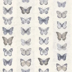 Organic Textures Jewel Butterflies Blue Wallpaper Sample