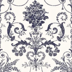 Laura Ashley Josette Off White/Midnight Wallpaper