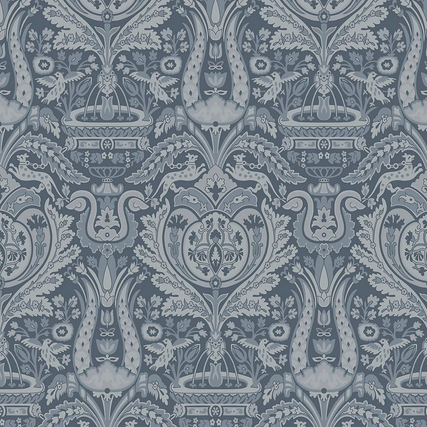 Laura Ashley Heraldic Damask Dusky Seaspray Wallpaper 1 Laura Ashley Heraldic Damask Dusky Seaspray Wallpaper