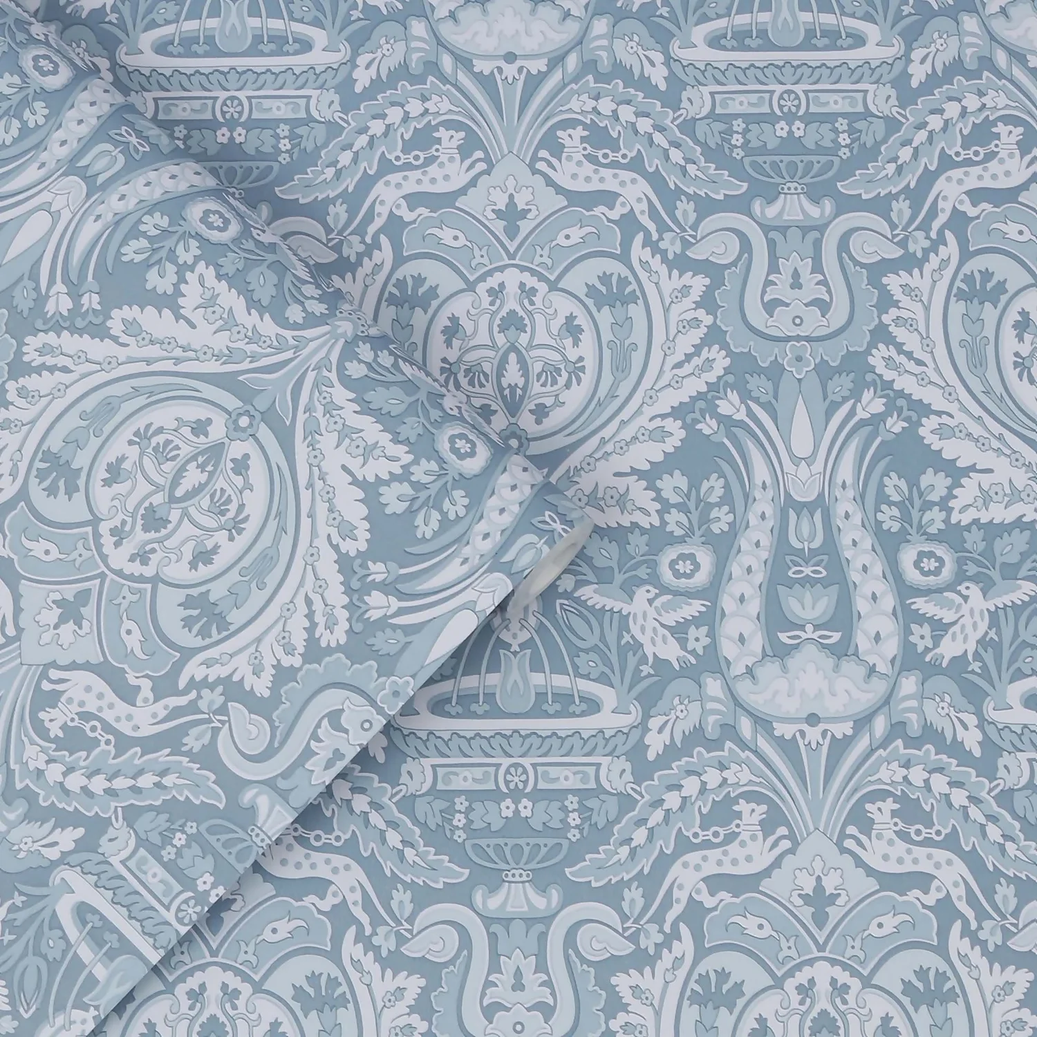 Laura Ashley Heraldic Damask Dusky Seaspray Wallpaper 3 Laura Ashley Heraldic Damask Dusky Seaspray Wallpaper - Image 3