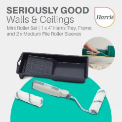 Harris Seriously Good Walls & Ceilings Medium Pile 4in Mini Roller Set -Haris Home Shop 13420131 1565045983821852