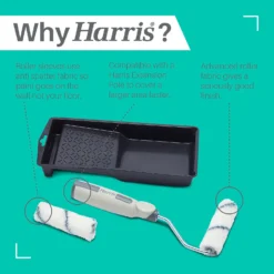 Harris Seriously Good Walls & Ceilings Medium Pile 4in Mini Roller Set -Haris Home Shop 13420131 2355045983853298