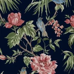 Next Birds & Blooms Navy Wallpaper -Haris Home Shop 13827391 1484969273344975