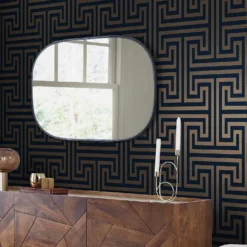 Next Metallic Greek Key Navy Wallpaper -Haris Home Shop 13827405 1994970042017023